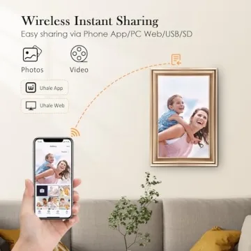 WiFi Digital Picture Frame 10.1Inch IPS 1280x800HD Cloud Smart Digital Photo Frame,16GB Storage, Wall Mountable, Auto-Rotate, Share Photos via App, Send Photos from Anywhere