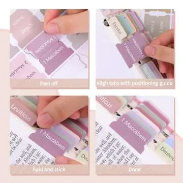 EOOUT Bible Tabs, 90 Tabs, Morandi Laminated Bible Tabs for Women and Men, Bible Book Tabs, Testament Bible Index Labels, Morandi Aesthetic Bible Journaling Study Supplies Accessories