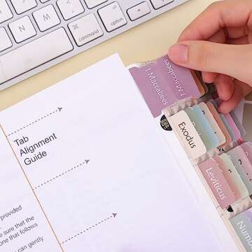 EOOUT Bible Tabs, 90 Tabs, Morandi Laminated Bible Tabs for Women and Men, Bible Book Tabs, Testament Bible Index Labels, Morandi Aesthetic Bible Journaling Study Supplies Accessories