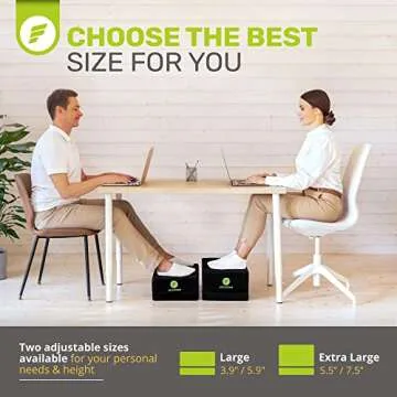 ErgoFoam Foot Rest for Under Desk at Work - Chiropractor-Endorsed 2-in-1 Adjustable Under Desk Footrest - Ergonomic Foot Stool with High-Density, Compression-Resistant Foam - Nonslip Desk Foot Rest