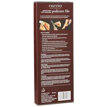 Cuccio Naturale Reusable Stainless Steel Pedicure File Kit with 30 Extra Refills – Professional Foot Care Tool for Smooth, Callus-Free Feet – Durable, Hygienic Design