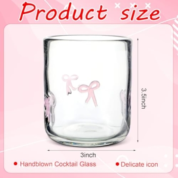 Skylety Bow Icon Juice Glass Coquette Cup Set for Stylish Drinks