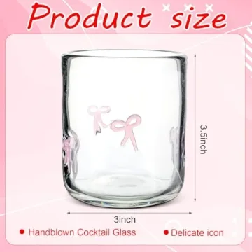 Skylety Bow Icon Juice Glass Coquette Cup Set for Stylish Drinks