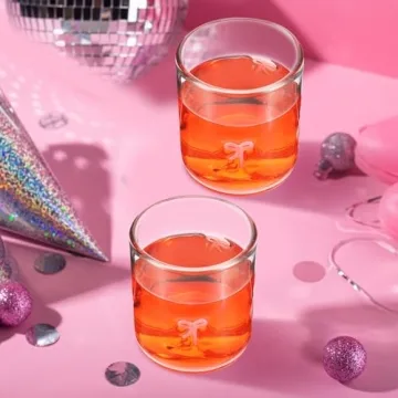 Skylety Bow Icon Juice Glass Coquette Cup Set for Stylish Drinks