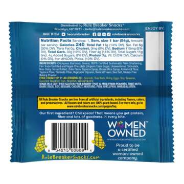 Rule Breaker Snacks Vegan Gluten Free Chocolate Chip Blondie Cookies - Soft-Baked, Allergen Free, Pe...