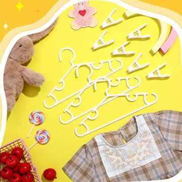 Hsei Baby Hangers with Clips, 60 Pack Set for Toddlers