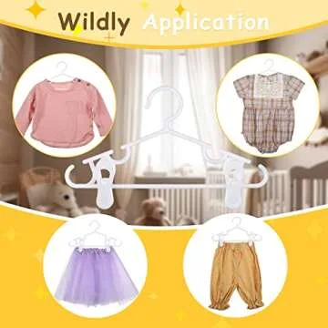 Hsei Baby Hangers with Clips, 60 Pack Set for Toddlers