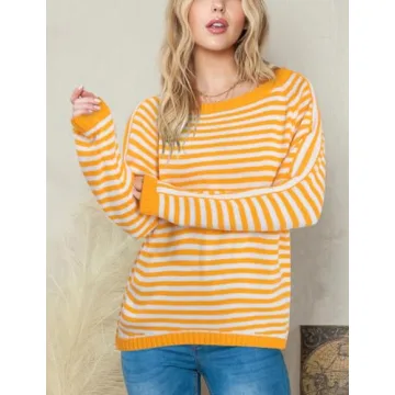 Stylish BLANCHES Striped Sweater for Women - Lightweight and Chic