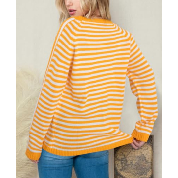 Stylish BLANCHES Striped Sweater for Women - Lightweight and Chic