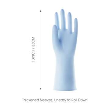 COOLJOB 2 Pairs Thickened Rubber Gloves with Cotton Lining & Non-slip Grip, Colorful Household Long Lasting Dishwashing Gloves for Kitchen & Bathroom Cleaning, Orange & Blue, Medium