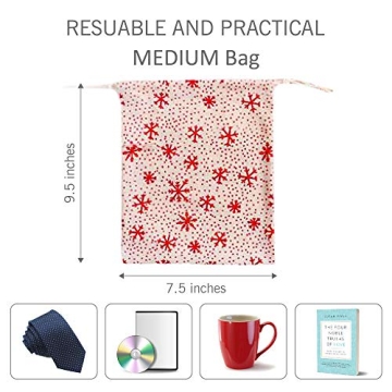Eco-Friendly Reusable Fabric Gift Bags - Perfect for Christmas Gifts