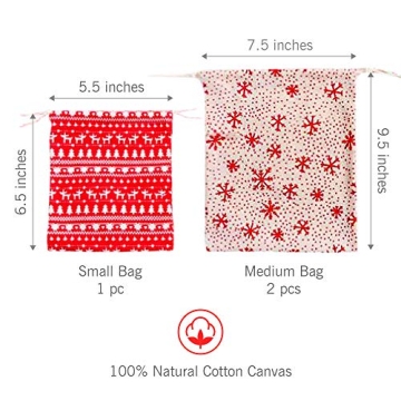 Eco-Friendly Reusable Fabric Gift Bags - Perfect for Christmas Gifts