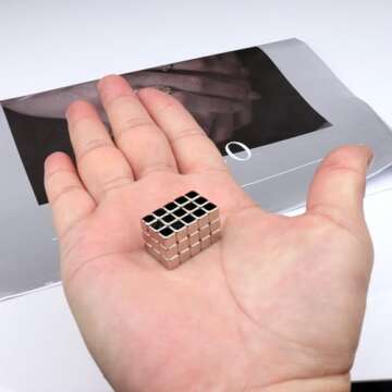 45Pack Small Square Cube Magnets,Fun Magnets,Tiny Magnets Magnets for Crafts, Fridge Magnets,Refrigerator Magnets, Magnets for Whiteboard, Block Magnets,Cute Magnets (5x5x5mm)