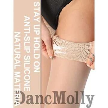 DancMolly Lace Thigh High Stockings - 2 Pairs in Rich Colors