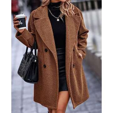 BTFBM Women’s 2025 Winter Faux Fur Coats - Stylish Sherpa Jackets