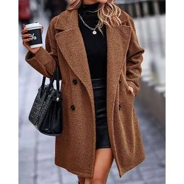 BTFBM Women’s 2025 Winter Faux Fur Coats - Stylish Sherpa Jackets