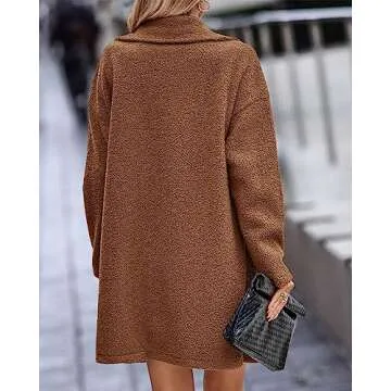 BTFBM Women’s Chic Winter Faux Fur Sherpa Jacket