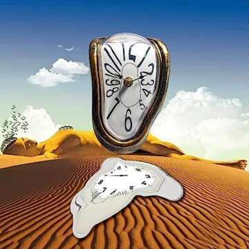 Melting Clock Salvador Dali Melting Clock,Funny Melted Clock Decor Maximalist Decor Melting Clock Wa...