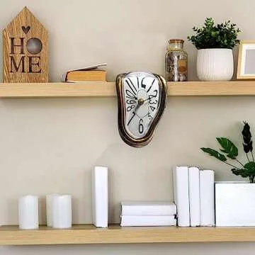 Melting Clock Salvador Dali Melting Clock,Funny Melted Clock Decor Maximalist Decor Melting Clock Wall for Decorative Home Office Shelf Desk Table Funny Creative Gift
