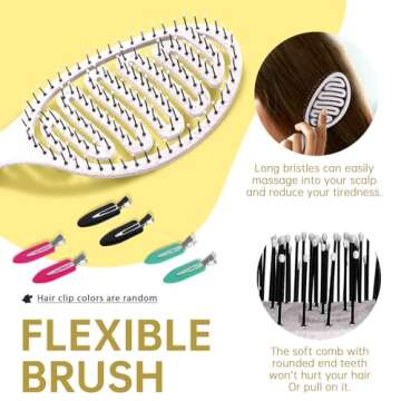 Daily Gard Detangling Brush, Dry and Wet Vented Detangler Hair Brush for Women and Men, Paddle Quick Drying Hairbrush for Wet/Dry/Curly/Thick/Long/Wavy/Damaged Hair, Beige