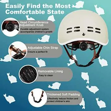 Kids Helmet, SIFVO Kids Bike Helmet Skateboard Helmet Scooter Helmet All-Round Protection Boys Girls Bike Helmet Adjustable & Durable 51-55cm