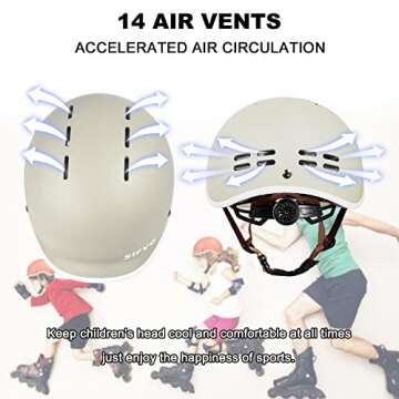 Kids Helmet, SIFVO Kids Bike Helmet Skateboard Helmet Scooter Helmet All-Round Protection Boys Girls Bike Helmet Adjustable & Durable 51-55cm