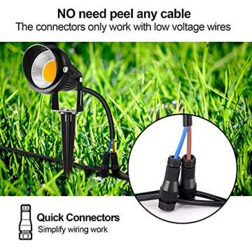 ZUCKEO 10W Low Voltage Landscape Lights LED Landscape Lighting with Connectors, 12V Outdoor Spotlights Yard Garden Pathway Lights, 1000LM Waterproof Warm White Light (14 Pack)