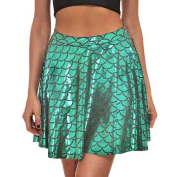 Zoestar Mermaid Skirt Sparkly Hip Scarf Beach Fish Scale Skirt Party Club Costume Mermaid Skirts for...