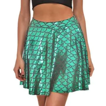 Zoestar Mermaid Skirt Sparkly Hip Scarf Beach Fish Scale Skirt Party Club Costume Mermaid Skirts for...