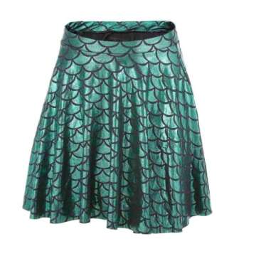 Zoestar Mermaid Skirt Sparkly Hip Scarf Beach Fish Scale Skirt Party Club Costume Mermaid Skirts for Women and Girls (as1, Waist, Numeric_25, Regular, Green)