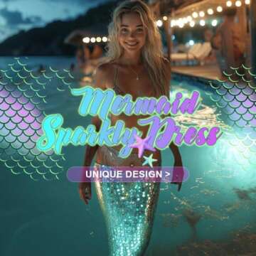 Zoestar Mermaid Skirt Sparkly Hip Scarf Beach Fish Scale Skirt Party Club Costume Mermaid Skirts for Women and Girls (as1, Waist, Numeric_25, Regular, Green)