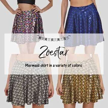 Zoestar Mermaid Skirt Sparkly Hip Scarf Beach Fish Scale Skirt Party Club Costume Mermaid Skirts for Women and Girls (as1, Waist, Numeric_25, Regular, Green)