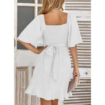 Dokotoo Women's Summer Wrap V Neck Mini Dress