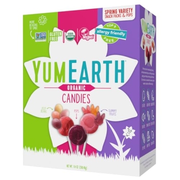YumEarth Spring Candy Variety Box, 9.4 Ounce - Organic Gummy Fruits, Jelly Beans & Pops - Spring Fru...