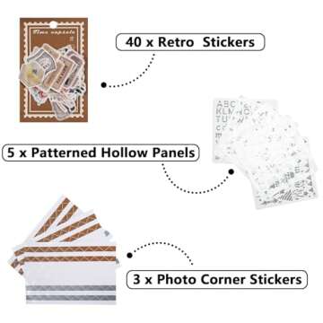 Vienrose Scrapbook Photo Album Hard Linen Cover 8 x 8 Inch Photo Book Kraft Paper with Stickers Memory Book 40 Pages for Wedding, Couple, Family, Beige