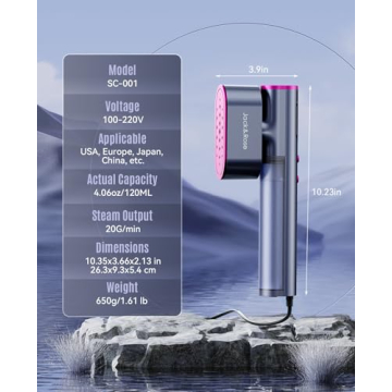 Dual Voltage Travel Steamer 15s Heat Up 2-in-1 Steamer Iron