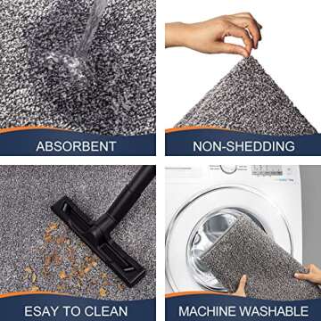 Walensee Indoor Doormat, Front Door Mat for Entrance (20"x32" Light Grey) Machine Washable Entryway ...