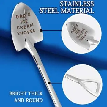 Gifts for Dad from Daughter Fathers Day Gifts Ice Cream Spoon Scoop for Ice Cream Lovers, Dad Gifts from Daughter son Funny Engraved Stainless Steel Spoon Shovel,Valentine's Day Gifts for dad