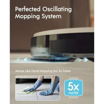 yeedi vac 2 pro Robot Vacuum and Mop Combo,Powerful 3000Pa Suction with Oscillating Mopping, Advance...