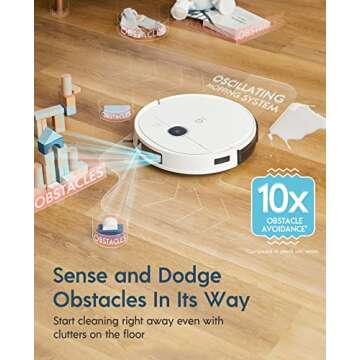 yeedi vac 2 pro Robot Vacuum and Mop Combo,Powerful 3000Pa Suction with Oscillating Mopping, Advanced 3D Obstacle Avoidance,240min Runtime - Ideal for Carpet, Hard Floor Cleaning and Pets Family