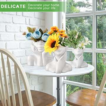 Sieral Ceramic Face Vase Set for Modern Home Decor