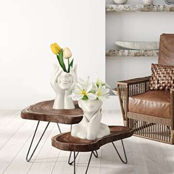 Sieral Ceramic Face Vase Set for Modern Home Decor