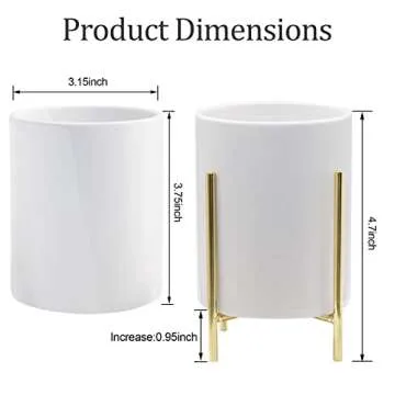 Bersauji Luxury Gold Pencil Holder for Desk