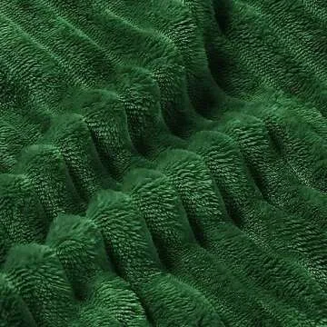 BEDELITE Fleece Blanket Twin Size – 3D Ribbed Jacquard Soft and Warm Decorative Fuzzy Blankets – Cozy, Fluffy, Plush Lightweight Throw Blankets for Couch, Bed, Sofa(Green, 60x80 inches)