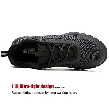 Hiking Shoes for Women Waterproof Lightweight Non Slip Comfortable Breathable Work Walking Trekking Trails Rain Outdoor impermeable antideslizantes Zapatos de senderismo para Mujer Black