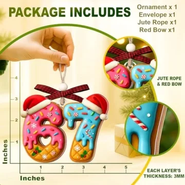 67 Donut Ornament - Trendy Meme Christmas Decor 2025