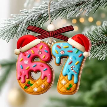67 Donut Ornament - Trendy Meme Christmas Decor 2025