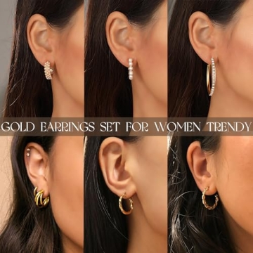 Shop 36 Pairs Gold Hoop Earrings Set for Women All Occasions