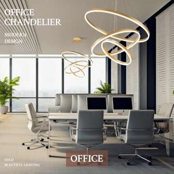 Sparklelf 3-Rings Modern LED Chandelier Gold, Dimmable Pendant Lighting with Remote Control Circular Flush Mount High Ceiling Light for Living Room Dining Room Foyer, 3000K-6500K D31.5’’