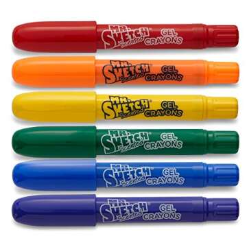 Mr. Sketch 1951332 Scented Twistable Gel Crayons, Assorted Colors, Pack of 6